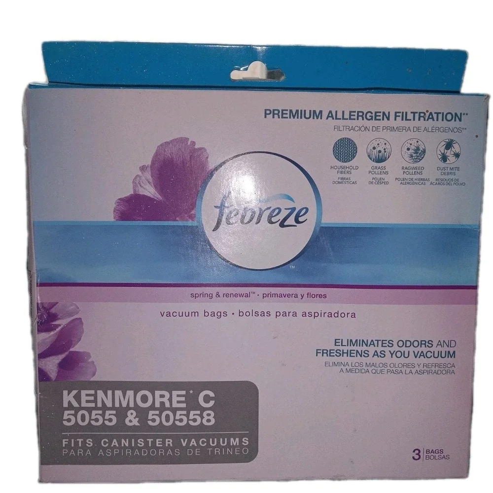FEBREZE Spring & Renewal Vacuum Bags‎ - KENMORE C 5055 & 50558 CANISTER = 3 bags